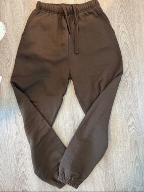 Daily Drills Fleece Dark Brown Drawstring Jogger Sweatpants